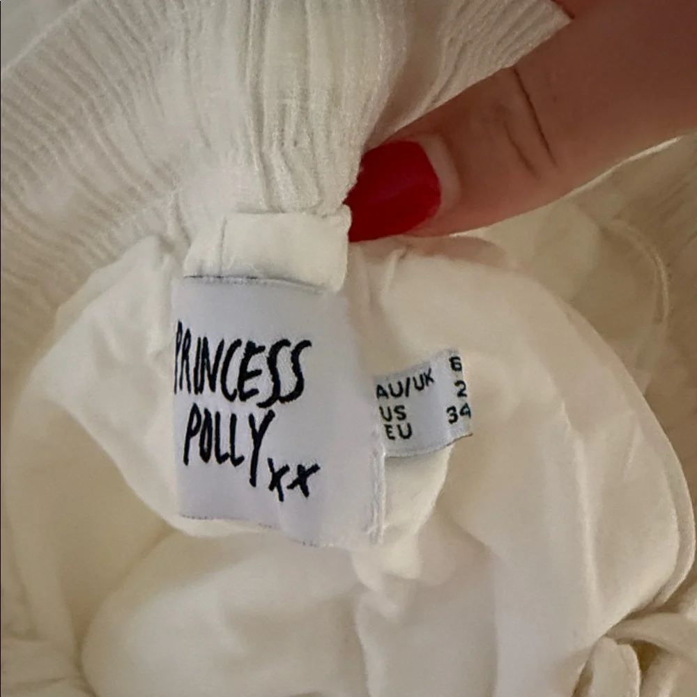 White Women's Linen Pants - Picture 2 of 4